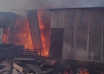 सोलापुरात तीन शेळ्यांचा आगीत होरपळून मृत्यू ; भीषण आगीत एक दुकान चार घरांचे नुकसान