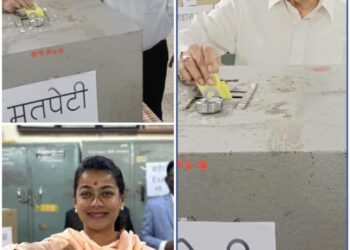 सोलापुरात प्रणिती शिंदे व सुशीलकुमार शिंदे यांनी केले मतदान