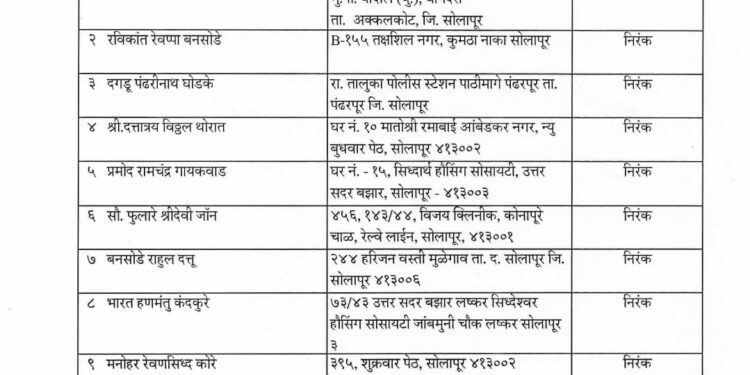 सोलापूर लोकसभेच्या निवडणुकीतून 11 उमेदवारांची माघार ; कोण आहेत हे अकरा उमेदवार
