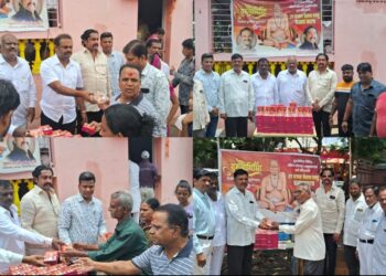 हातात तुपातील बेसन लाडू ; हजारो भाविक झाले तृप्त ; वैद्य व राठोड जोडीने वेधले गुरुपौर्णिमा दिनी लक्ष