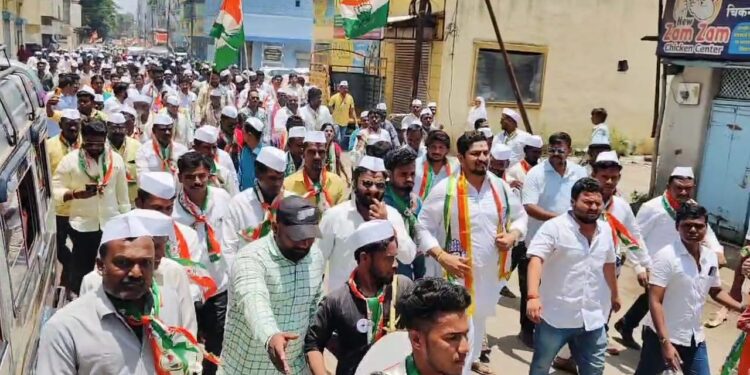 सुदीप चाकोते यांचे भव्य रॅलीने शक्तीप्रदर्शन ; या दोन मतदारसंघातून मागितली काँग्रेसकडे उमेदवारी