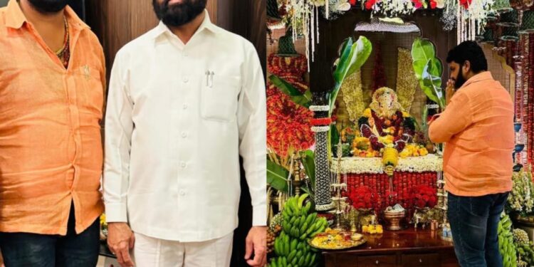 मुख्यमंत्र्यांच्या निवासस्थानी बाप्पांचे दर्शन घेत ‘शहर मध्य’वर चर्चा ; जिल्हाप्रमुख मनीष काळजे यांची फिल्डींग