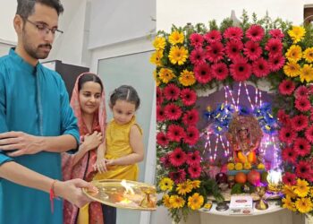 जिल्हाधिकारी कुमार आशीर्वाद यांच्या निवासस्थानी बाप्पांचे जल्लोषात आगमन