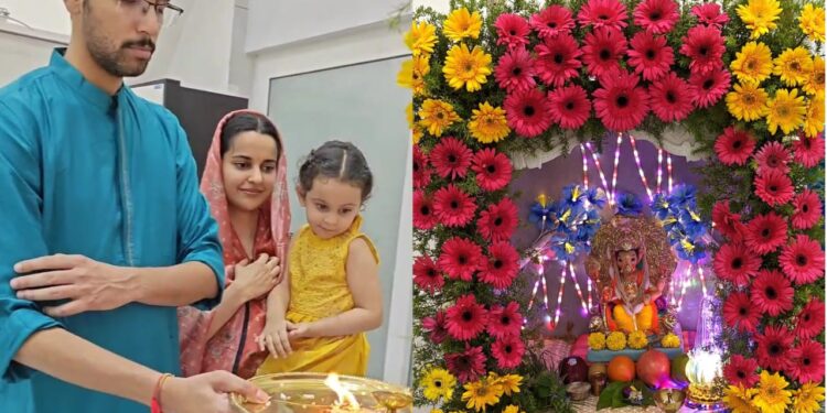 जिल्हाधिकारी कुमार आशीर्वाद यांच्या निवासस्थानी बाप्पांचे जल्लोषात आगमन