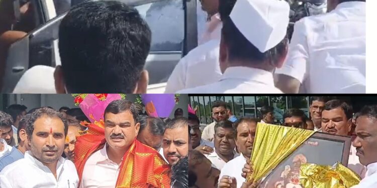 विमानाचे विचारून भरणे मामा हेलिकॉप्टरने सोलापूरला ; कार्यकर्त्यांना त्यांच्याच ब्लॅक अँड व्हाईट गाडीत बसून केले खुश, भाऊंचा सत्कारही घेतला