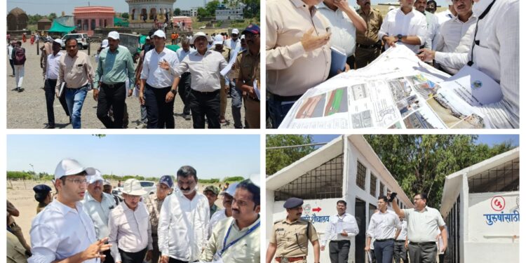 रखरखत्या उन्हात जिल्हाधिकारी ऑन फिल्ड ; कार्तिकेयन यांच्याकडून आषाढी यात्रेच्या ठिकाणची पाहणी