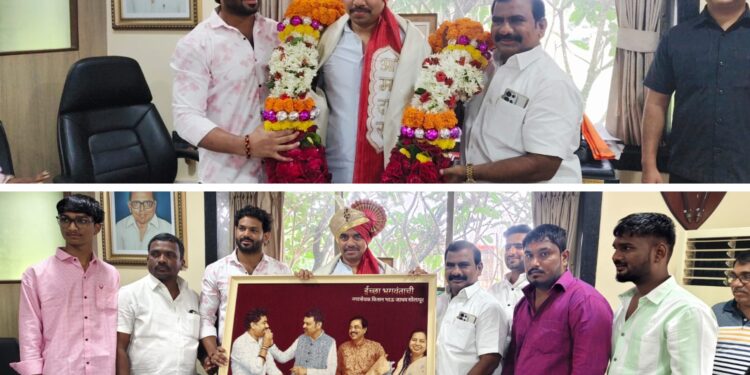 ‘ईच्छा भगवंताची’ परिवाराकडून आ.अनिकेत तटकरे यांचा सोलापुरी पद्धतीने सन्मान